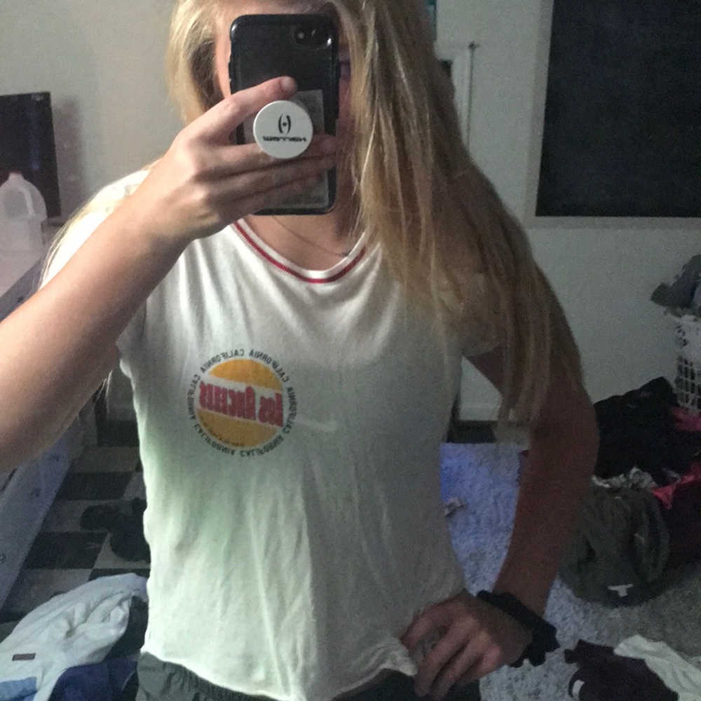 Brandy Melville White Los Angeles Graphic Tee